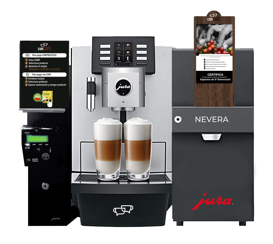 máquina de café superautomática con monedero
