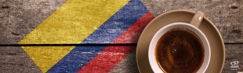 Bandera y café de Colombia de conCAFÉ 
